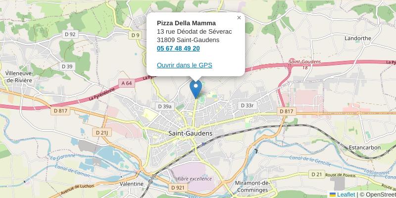 Image statique localisation pizzeria